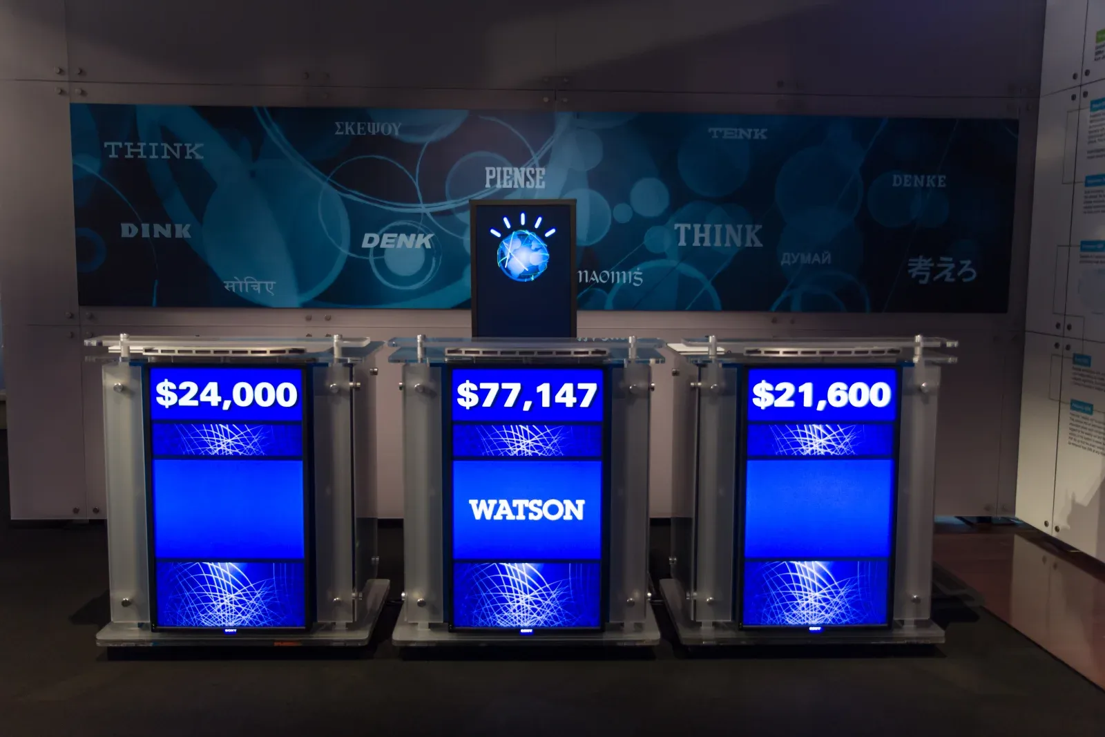 纽约 Yorktown Heights 展出的 IBM Watson《危险边缘》比赛台
